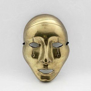 Brass Mime Theater Mask